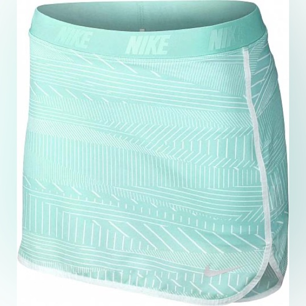 Nike light baby blue w/ white details printed Golf tennis Skirt size small.